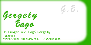 gergely bago business card